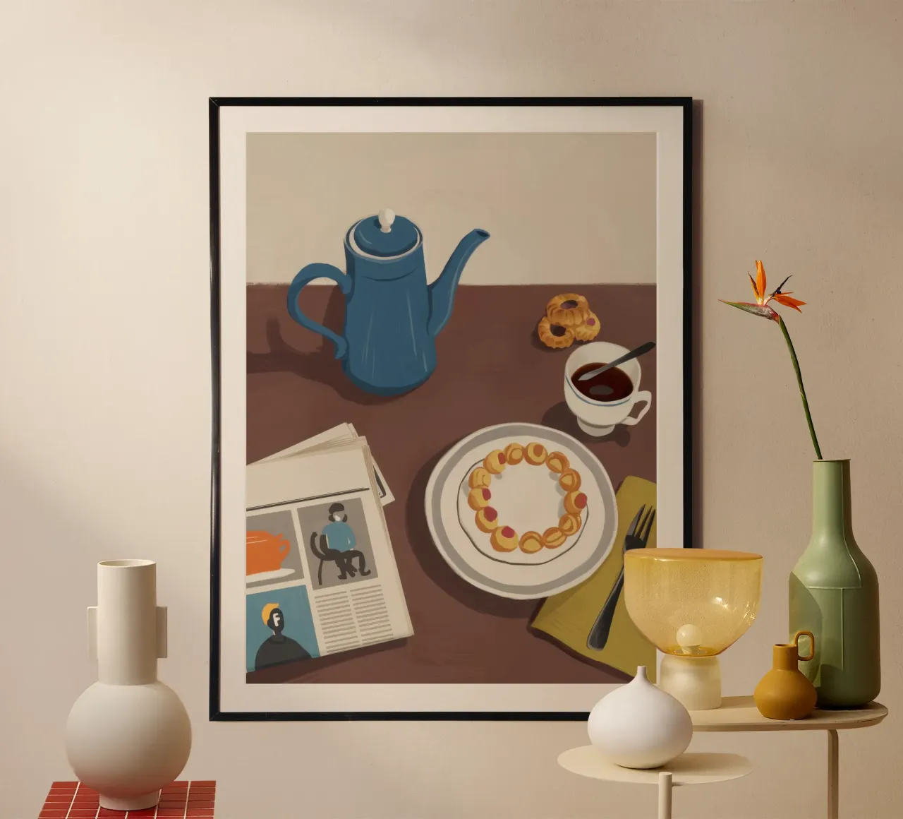 Mattina di carta Immobile poster con telaio in plastica da Snow Mist