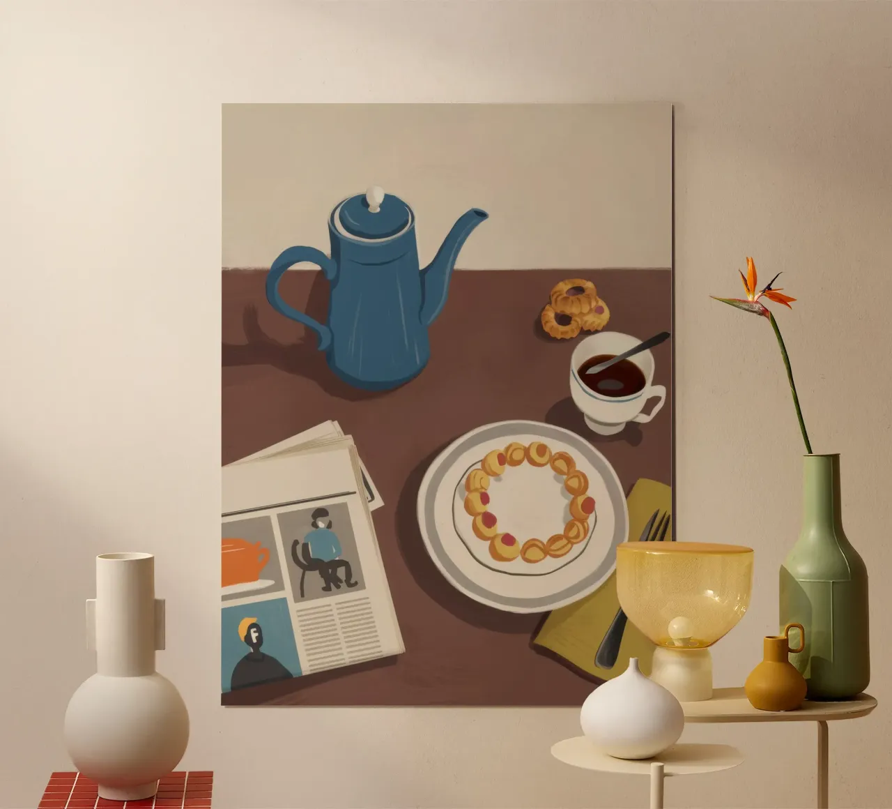 Mattina di carta Immobile poster con telaio in plastica da Snow Mist