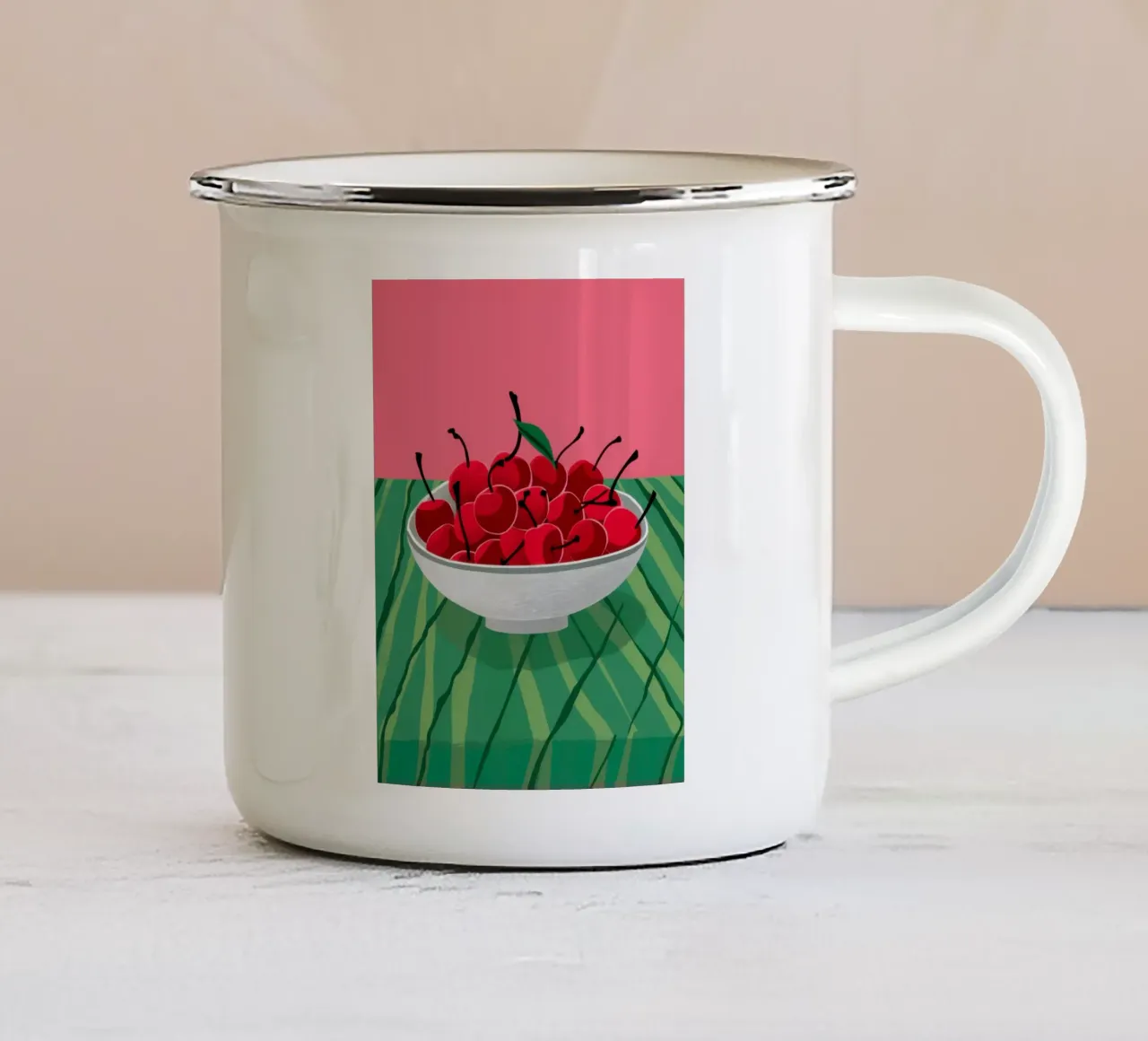 Ciotola di ciliegie tazza in smalto da Lyra Glaze