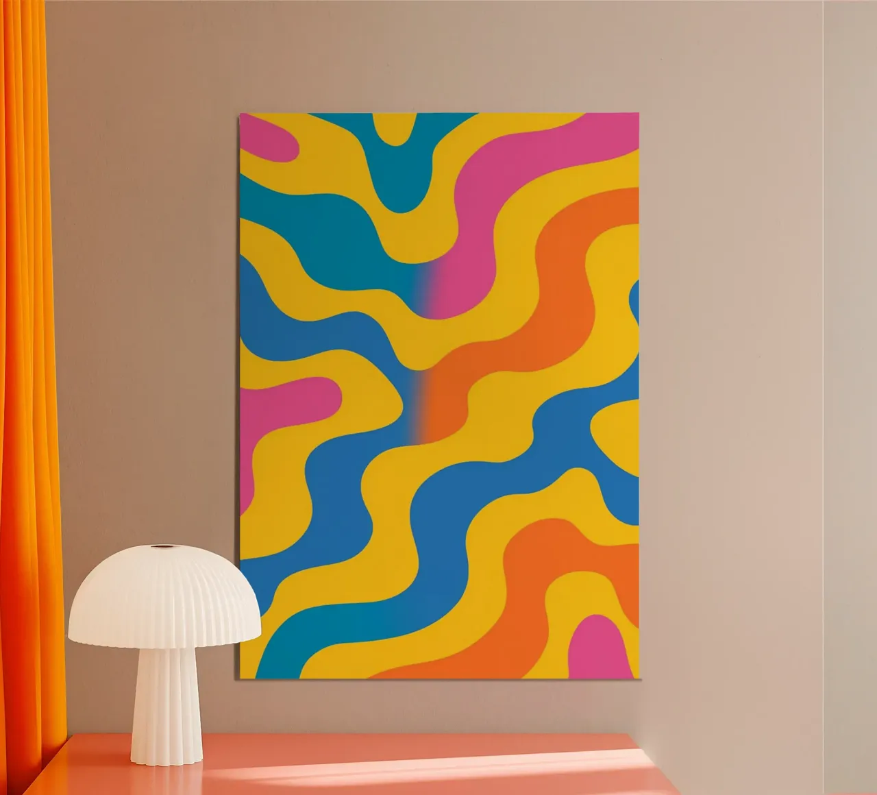 disegno astratto di foglie poster con telaio in plastica da klicins