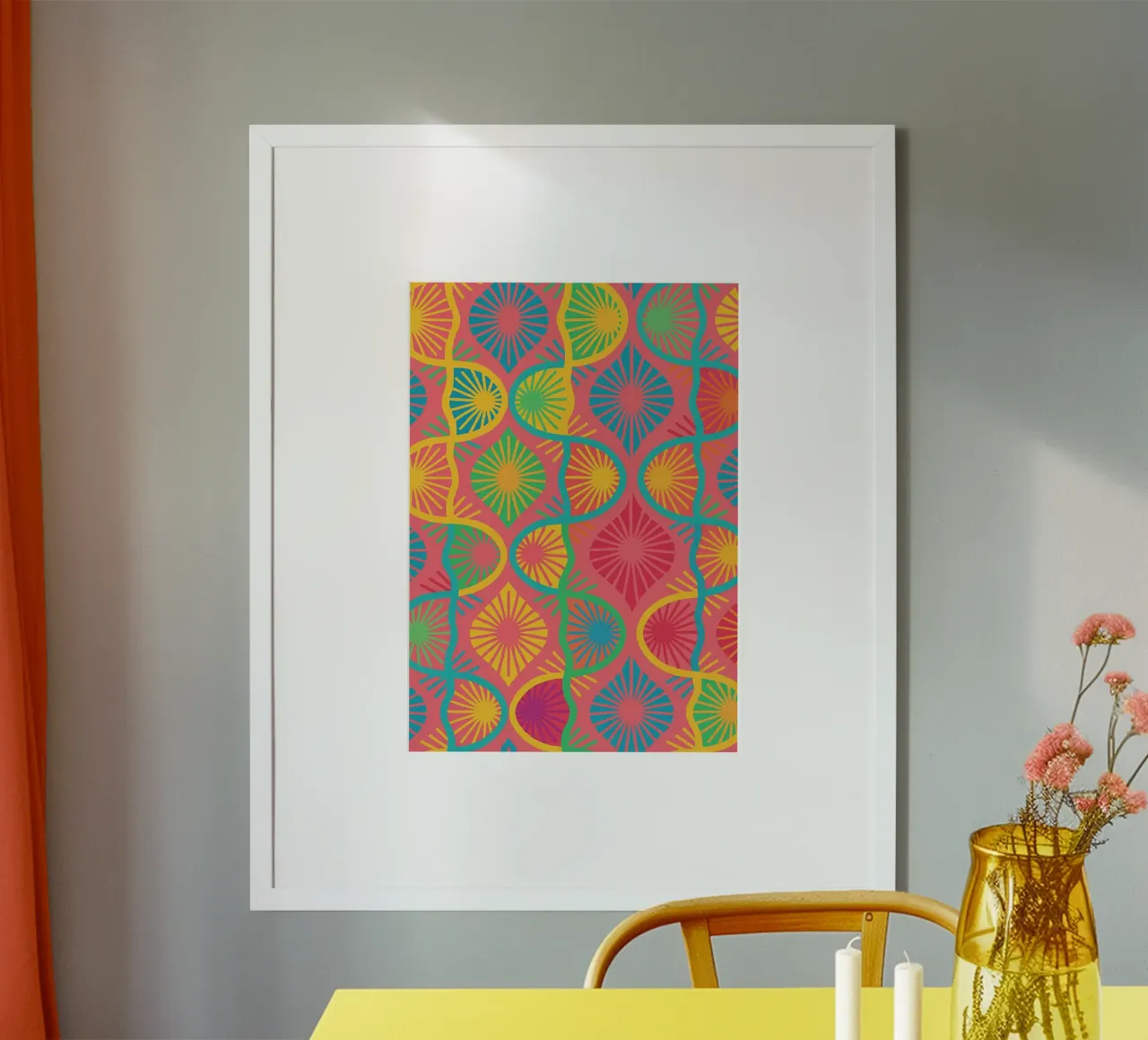 disegno astratto di una stella a linee poster da klicins