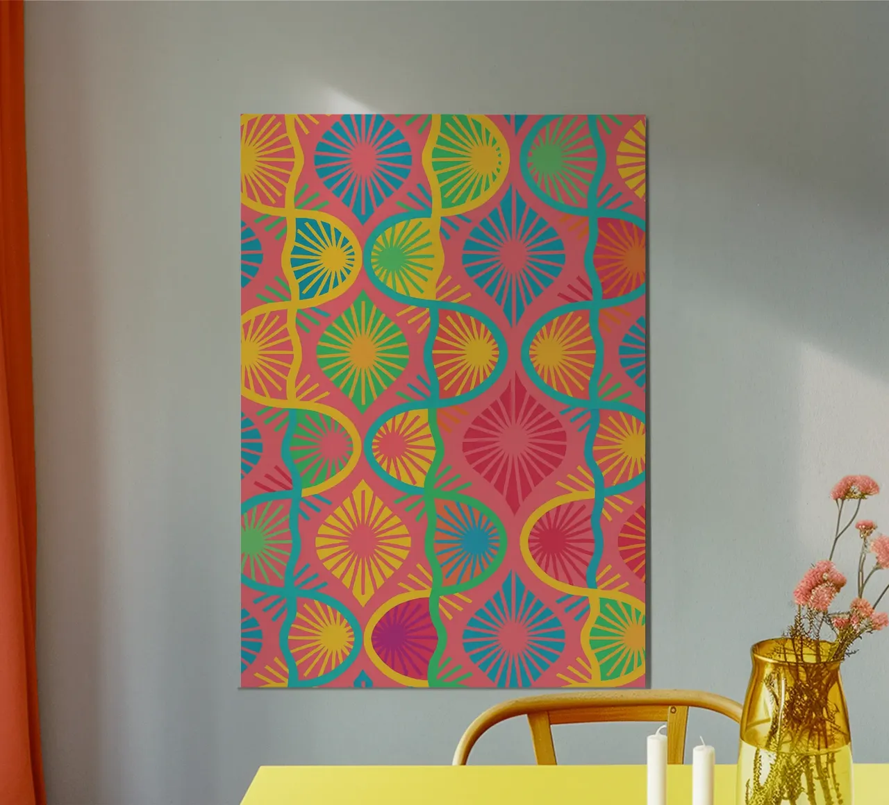 disegno astratto di una stella a linee poster da klicins