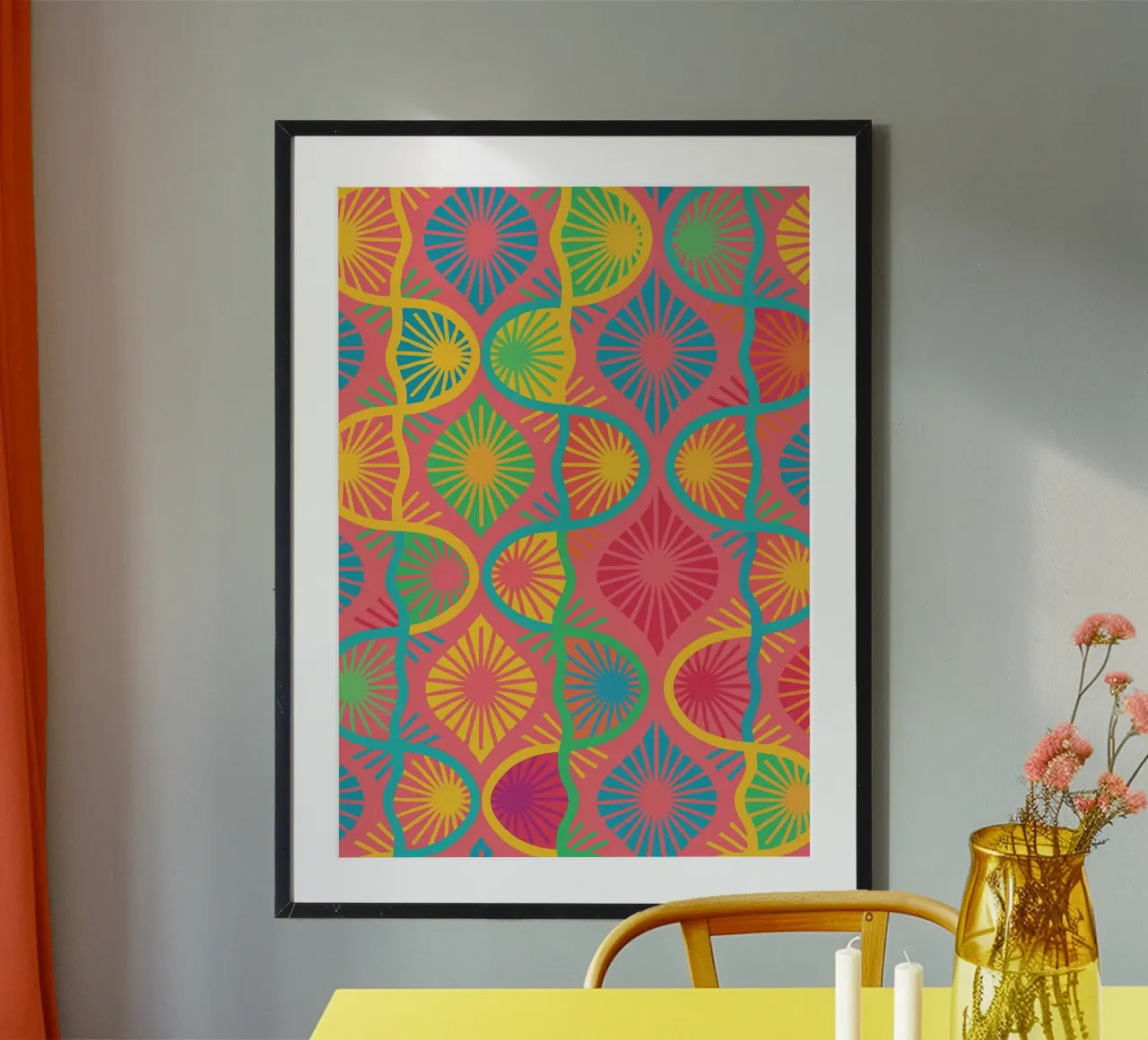disegno astratto di una stella a linee poster da klicins