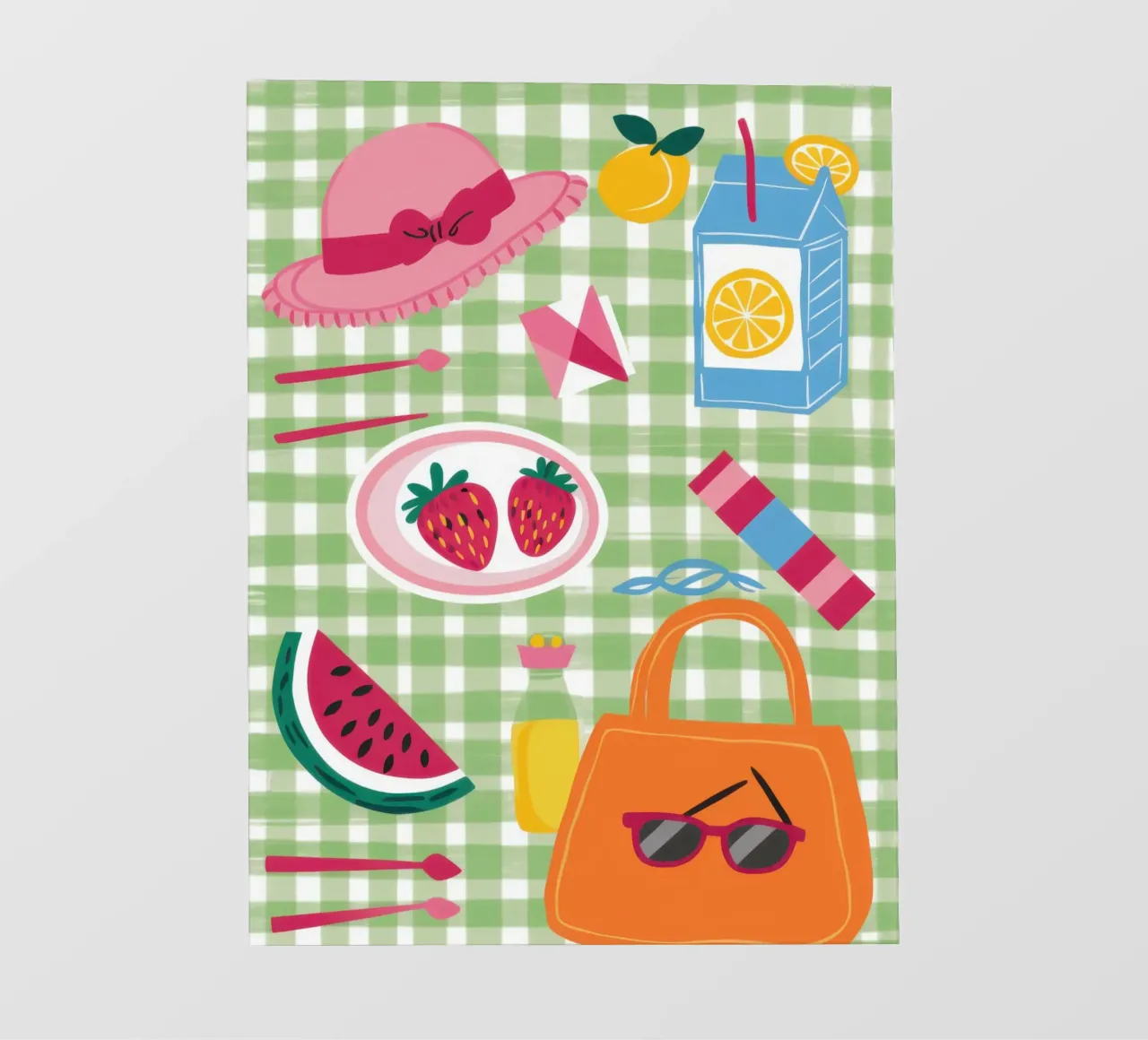 Gingham Picnic Flatlay pellicola backlit da Snow Mist
