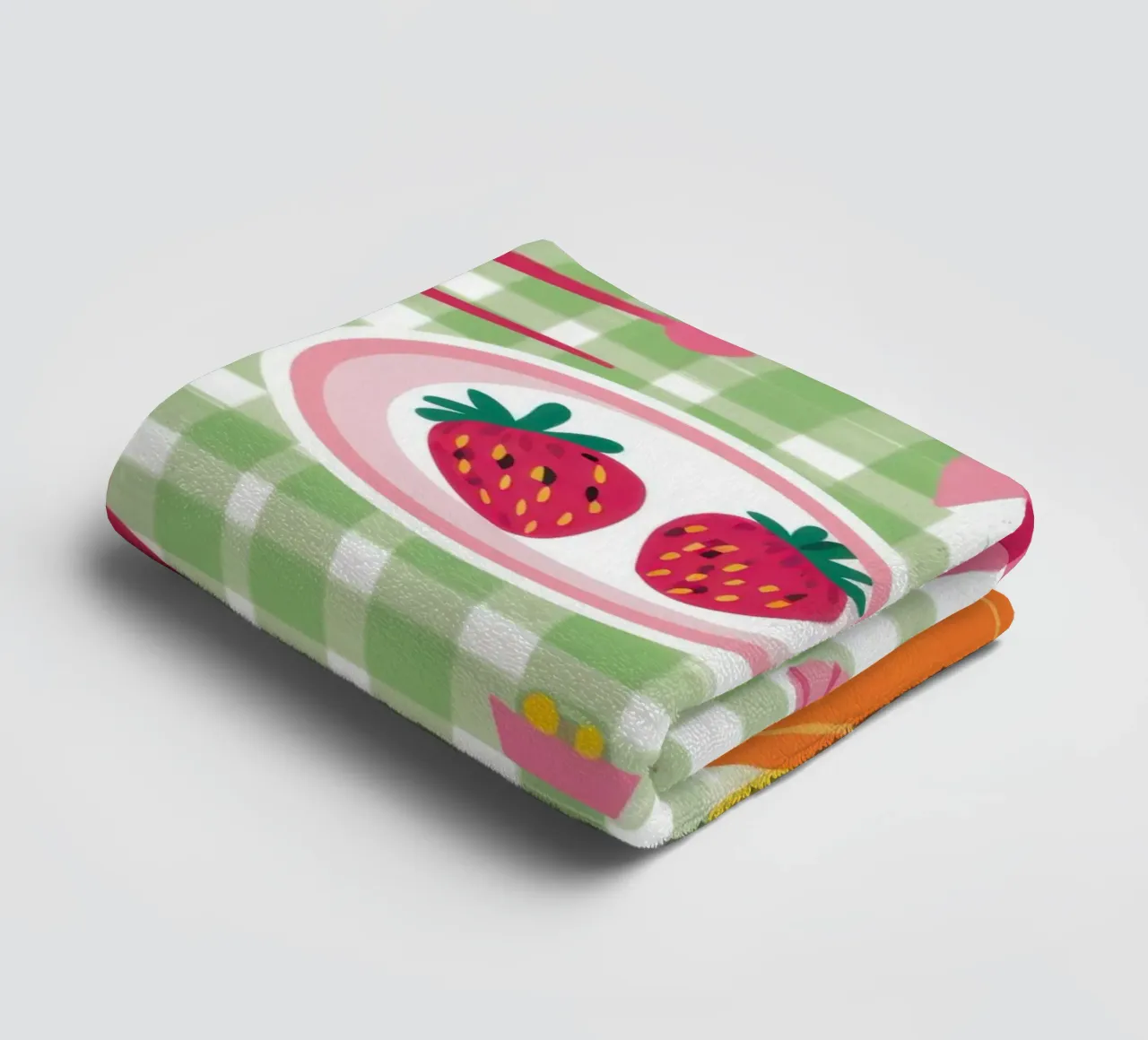 Gingham Picnic Flatlay asciugamano da bagno da Snow Mist