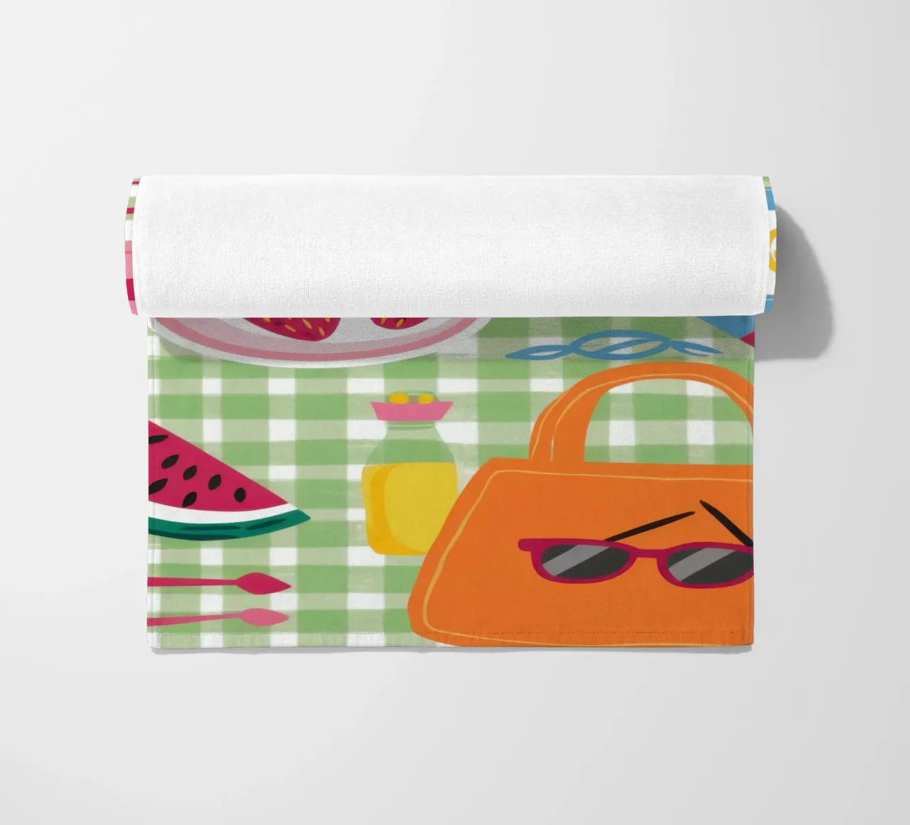 Gingham Picnic Flatlay telo mare da Snow Mist