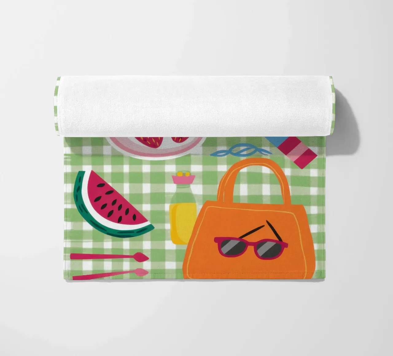 Gingham Picnic Flatlay telo mare da Snow Mist
