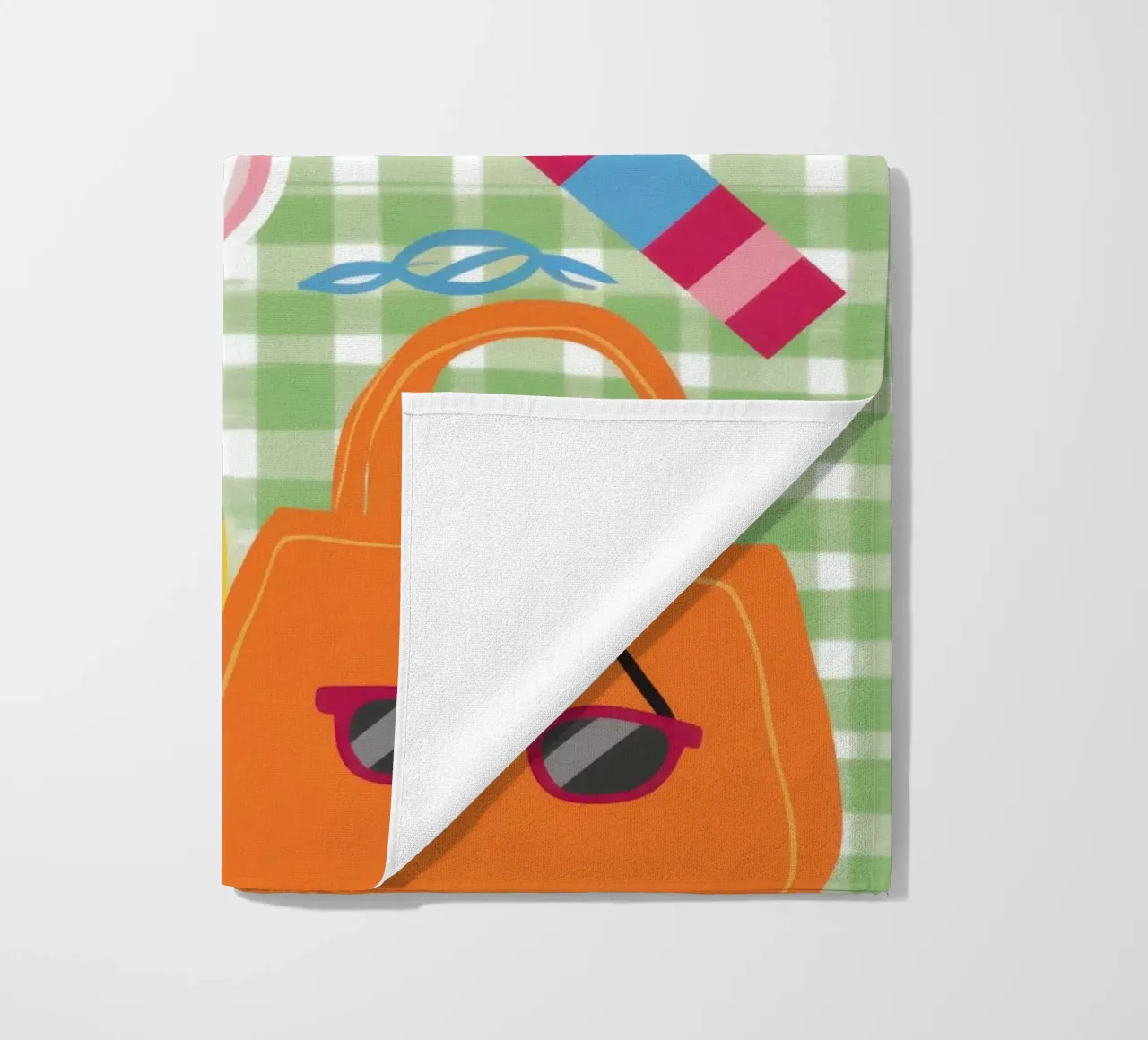 Gingham Picnic Flatlay telo mare da Snow Mist