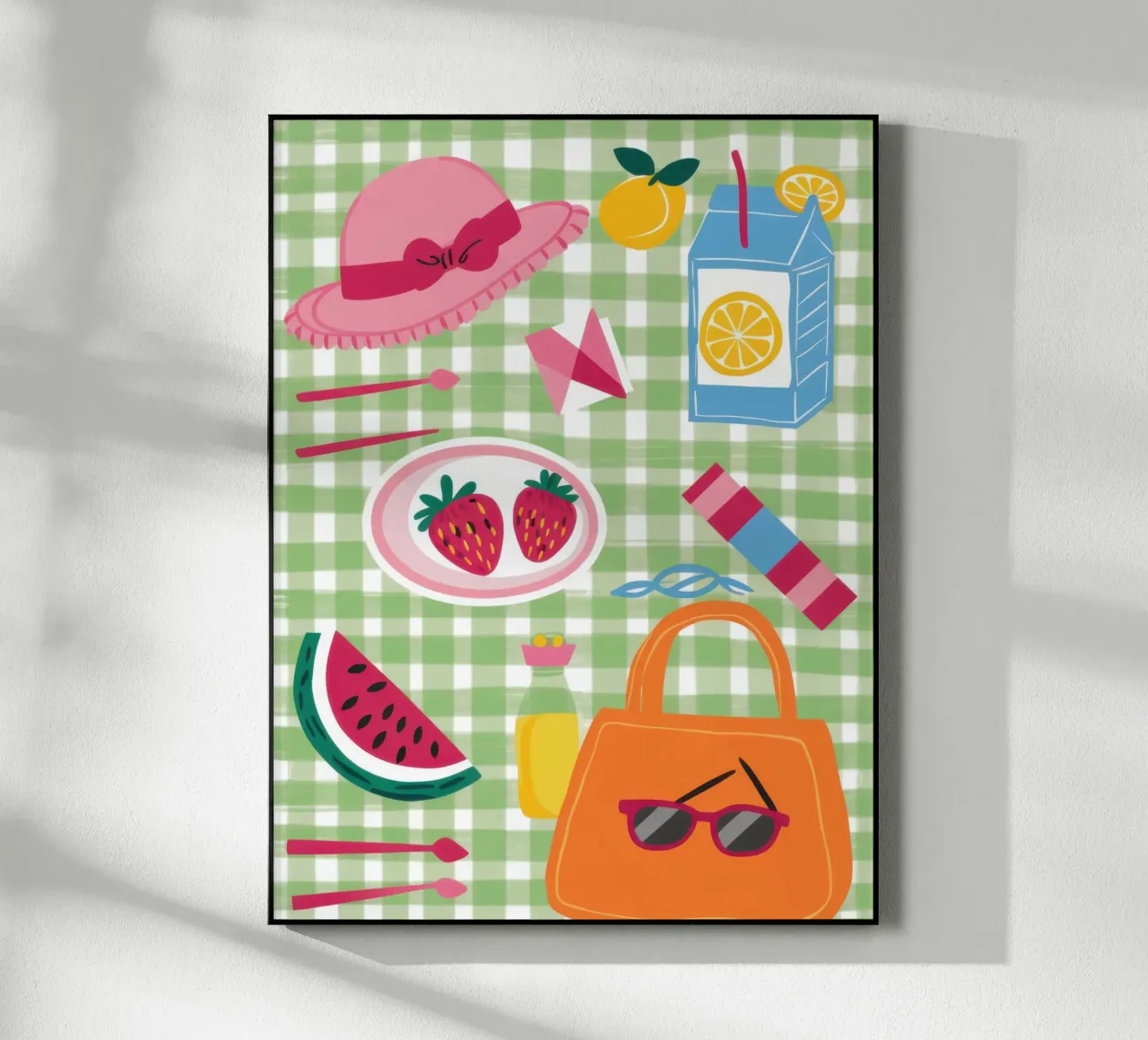 Gingham Picnic Flatlay plexiglass da Snow Mist