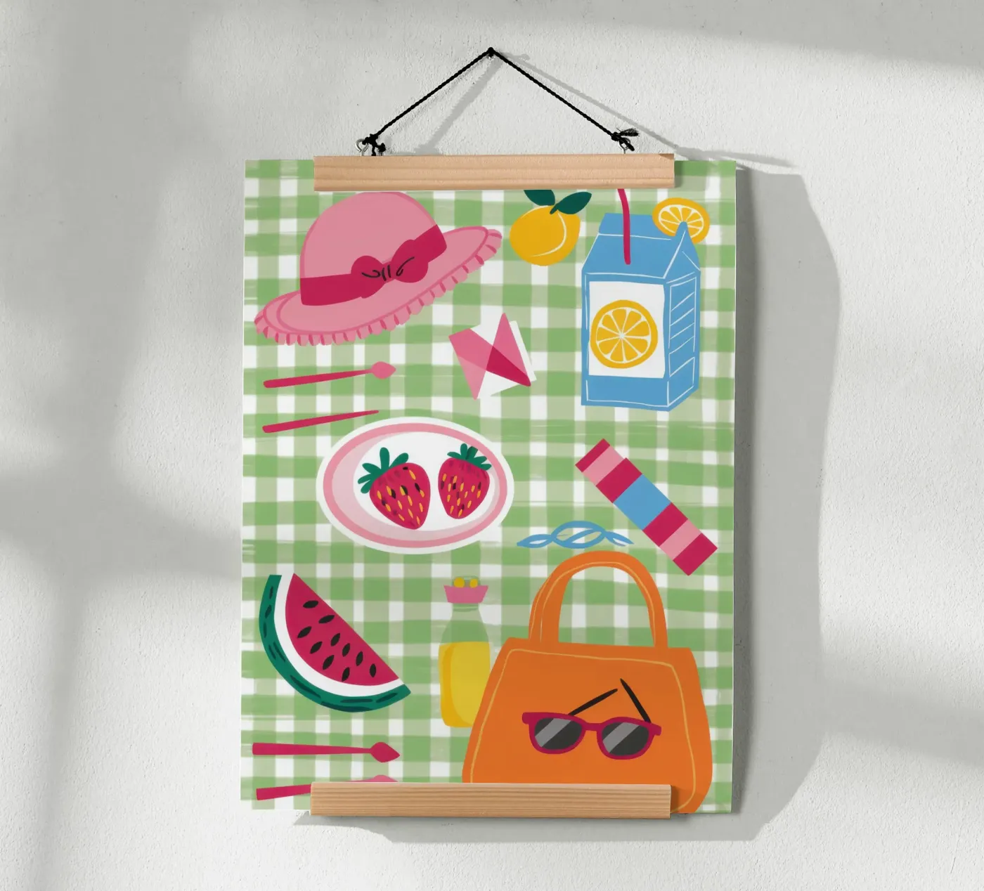 Gingham Picnic Flatlay poster by Snow Mist