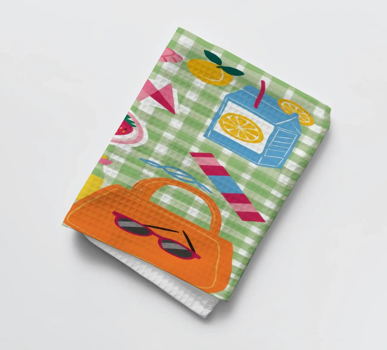 Gingham Picnic Flatlay canovaccio da cucina da Snow Mist