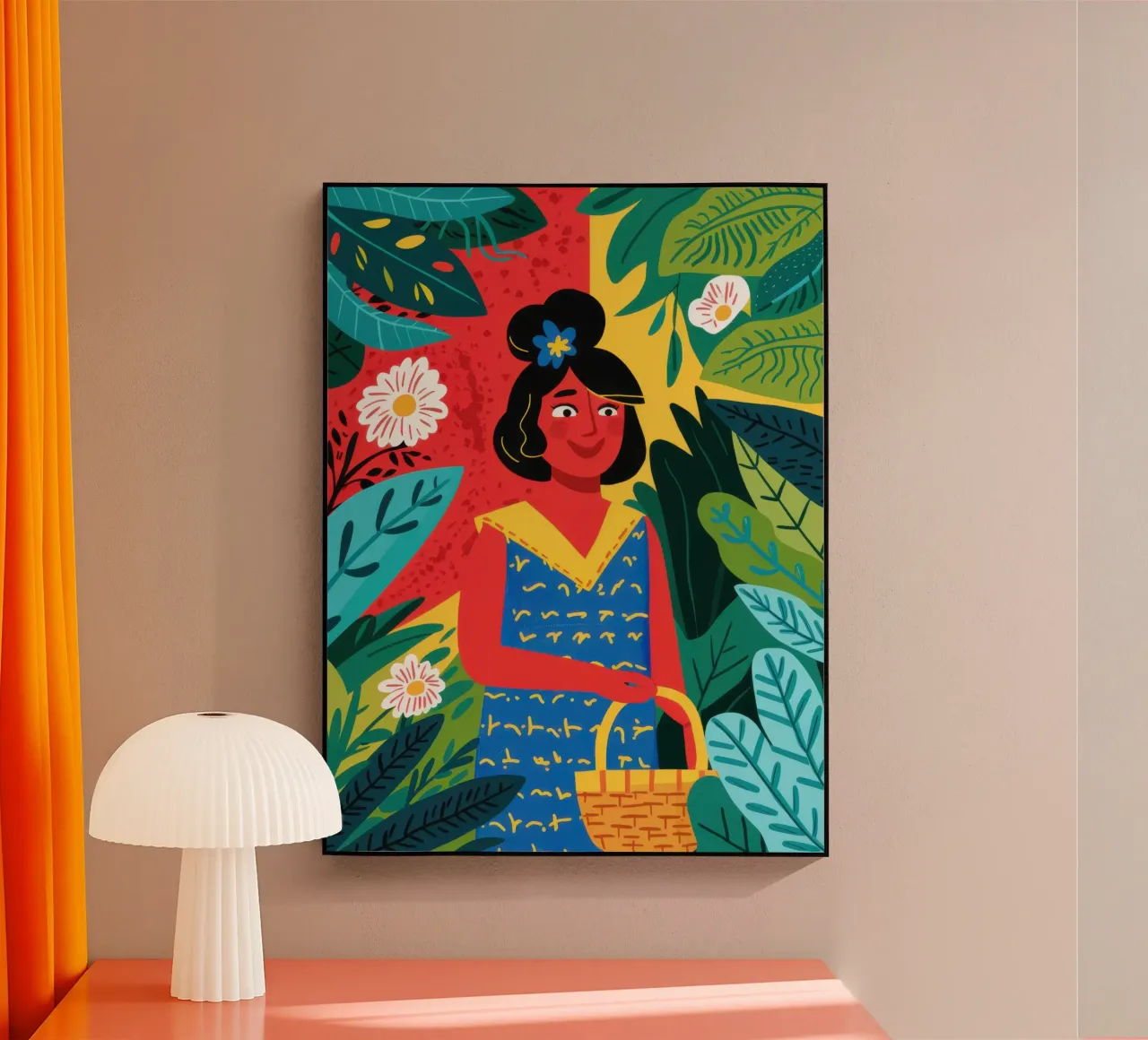 Donna con cesto plexiglass da Lyra Glaze