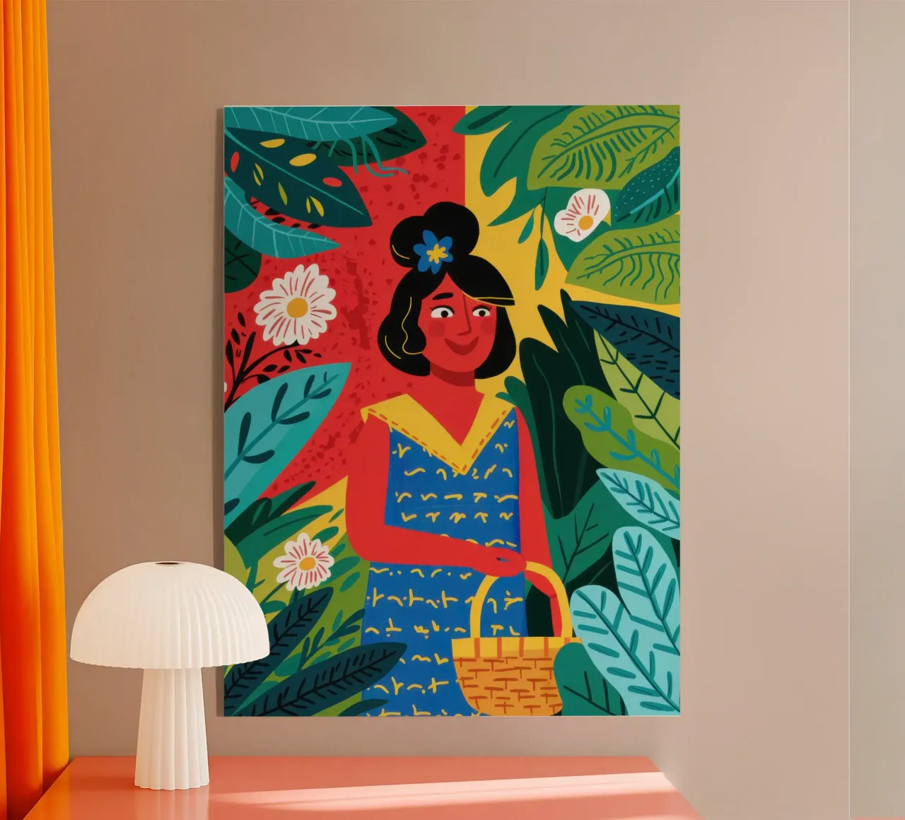 Donna con cesto plexiglass da Lyra Glaze