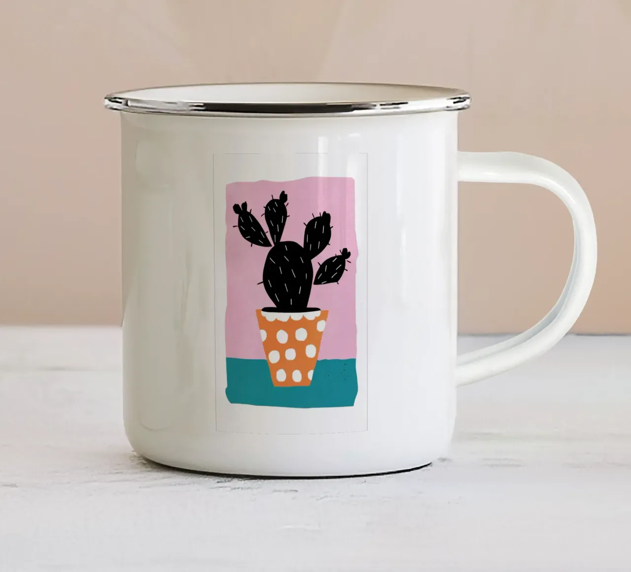 Fico d'India a pois tazza in smalto da Bruce Juice