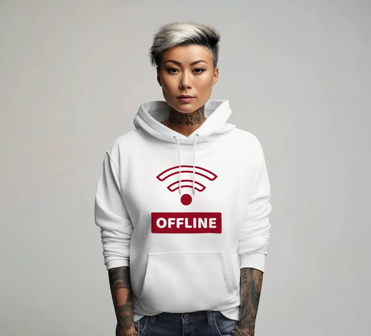 Offline - No Wifi felpa con cappuccio da Black Sign Artwork