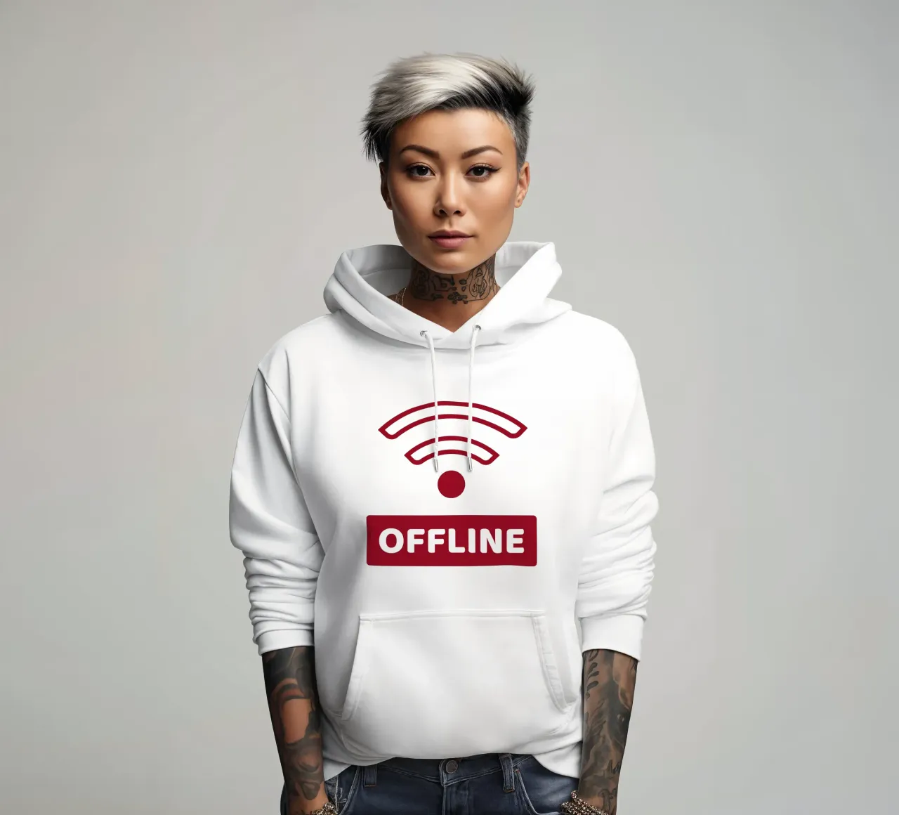 Offline - No Wifi felpa con cappuccio da Black Sign Artwork