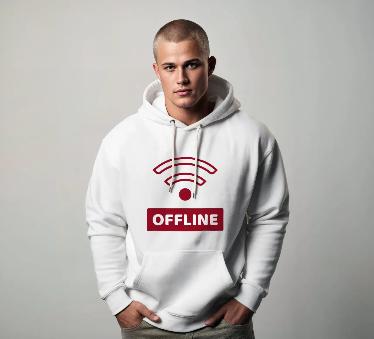 Offline - No Wifi felpa con cappuccio da Black Sign Artwork