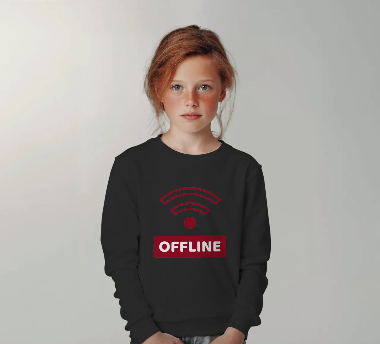 Offline - No Wifi felpa bambino da Black Sign Artwork