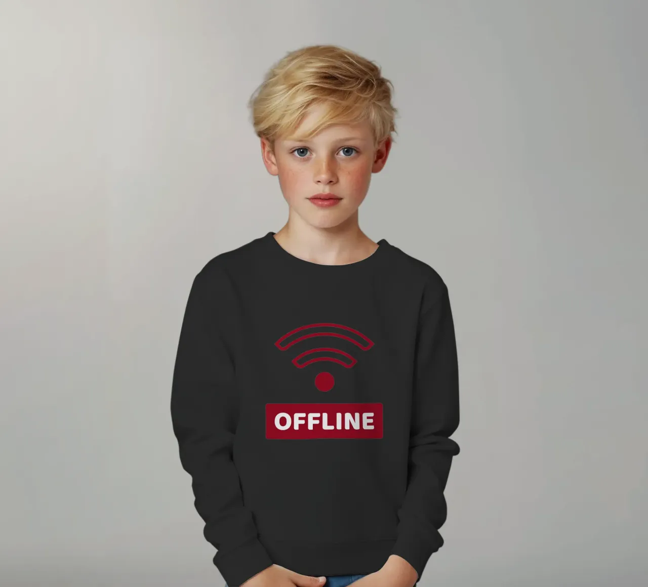 Offline - No Wifi felpa bambino da Black Sign Artwork
