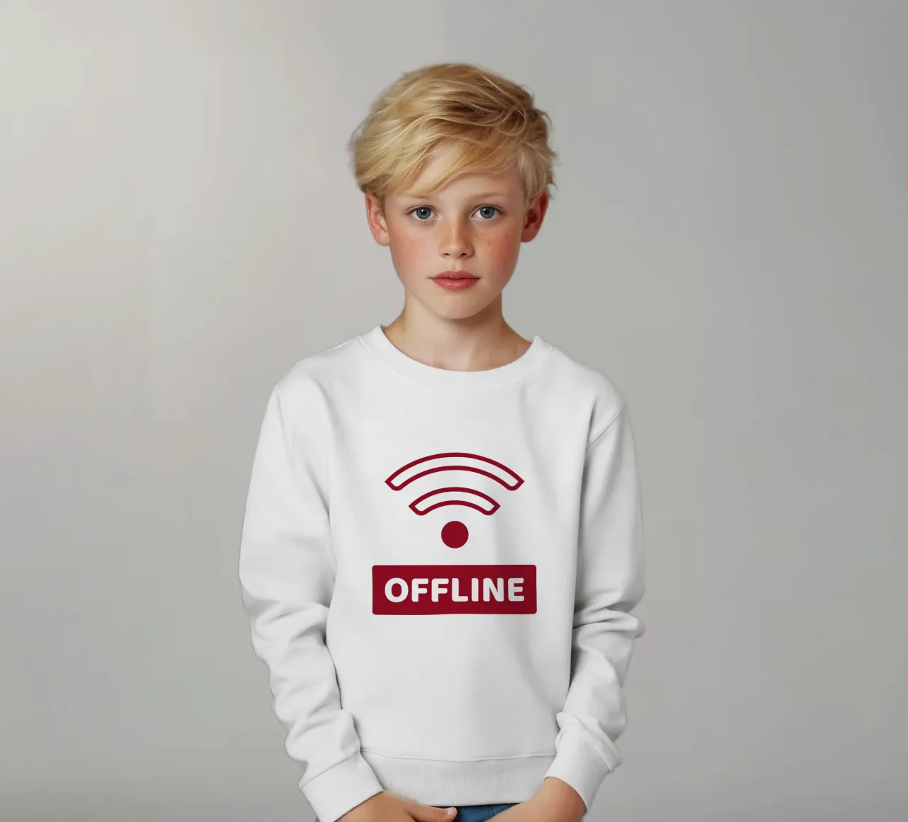 Offline - No Wifi felpa bambino da Black Sign Artwork
