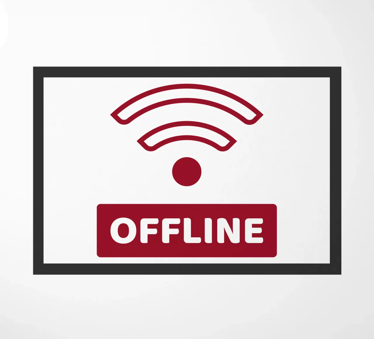 Offline - No Wifi doormat by Black Sign Artwork