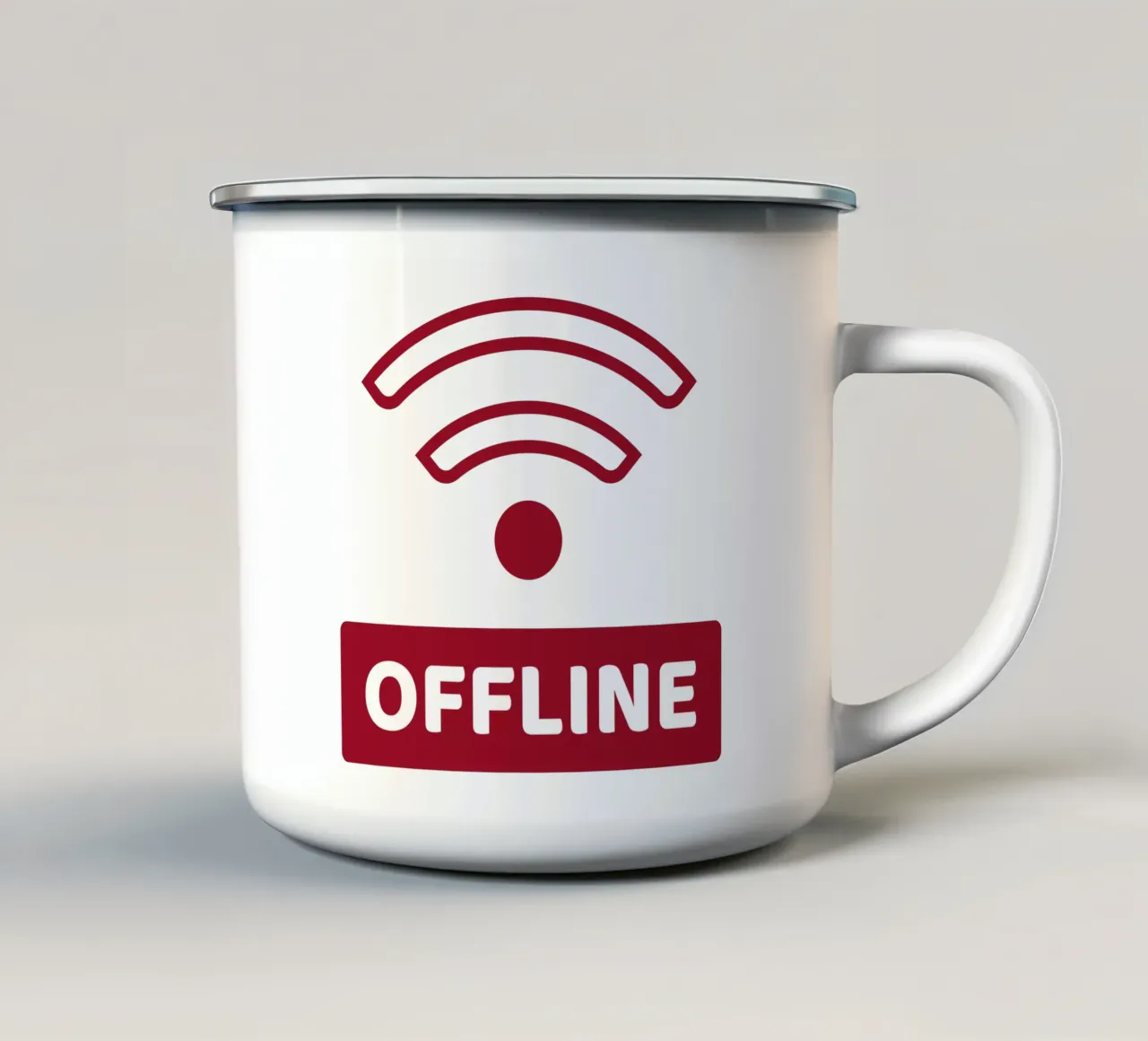 Offline - No Wifi tazza in smalto da Black Sign Artwork