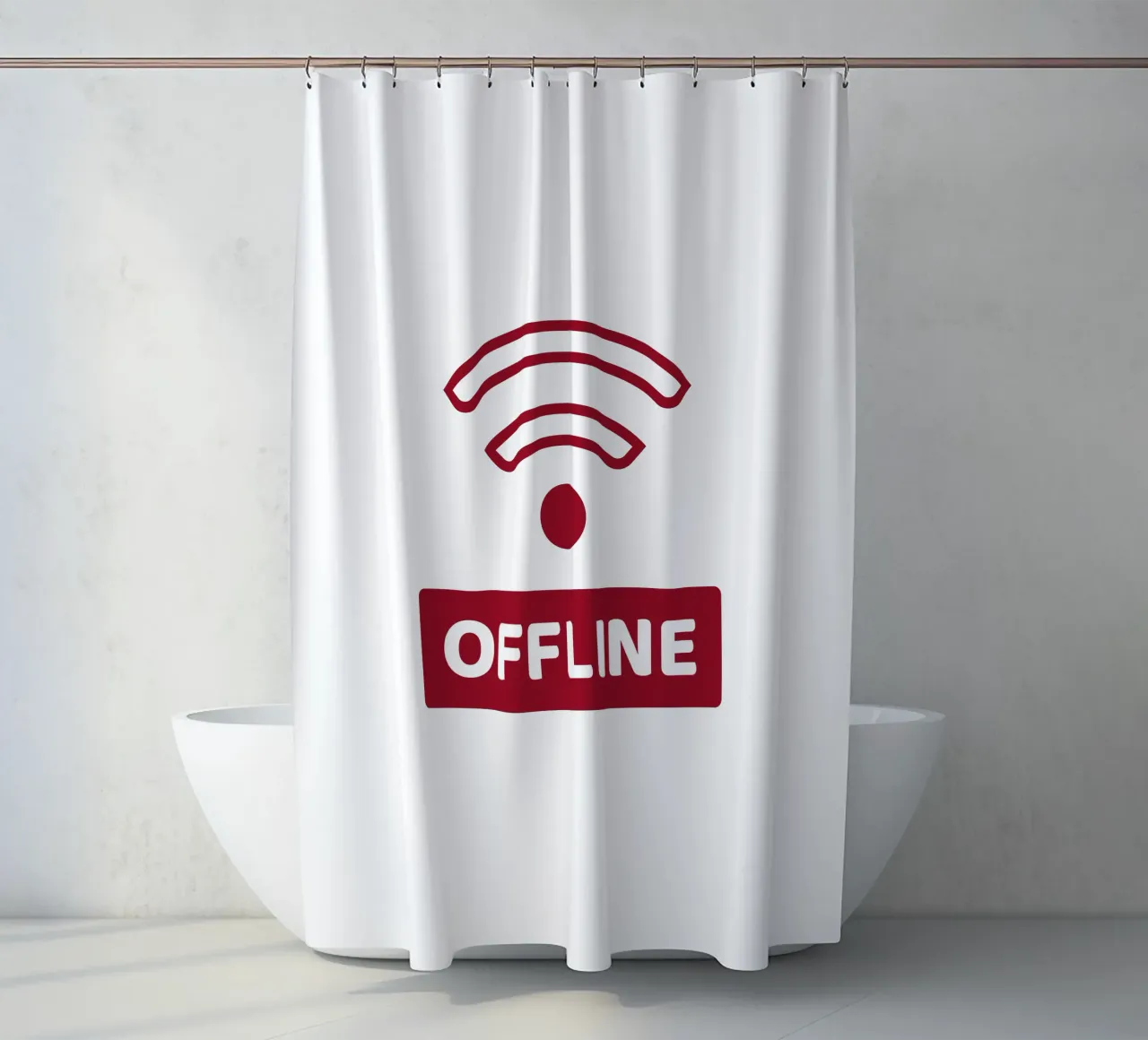 Offline - No Wifi tenda da doccia da Black Sign Artwork