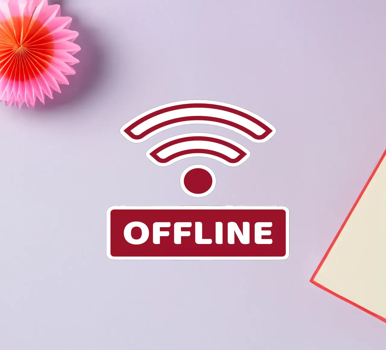 Offline - No Wifi adesivo da Black Sign Artwork