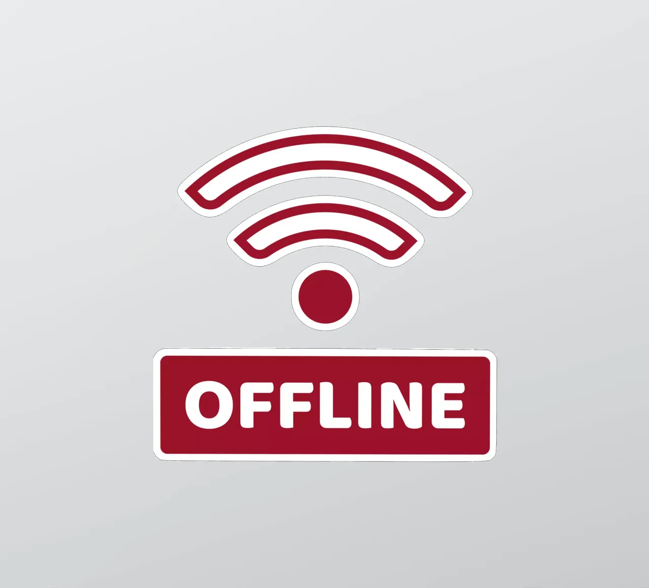 Offline - No Wifi adesivo da Black Sign Artwork