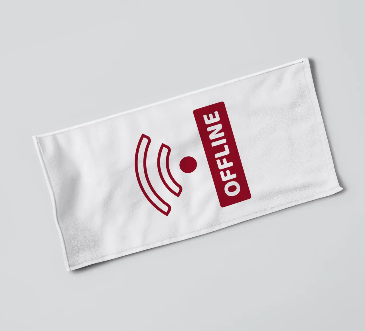 Offline - No Wifi badhanddoek van Black Sign Artwork