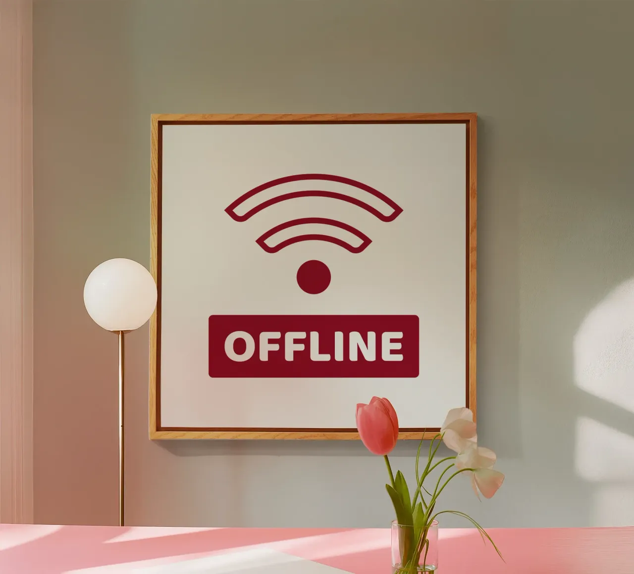 Offline - No Wifi plexiglass da Black Sign Artwork