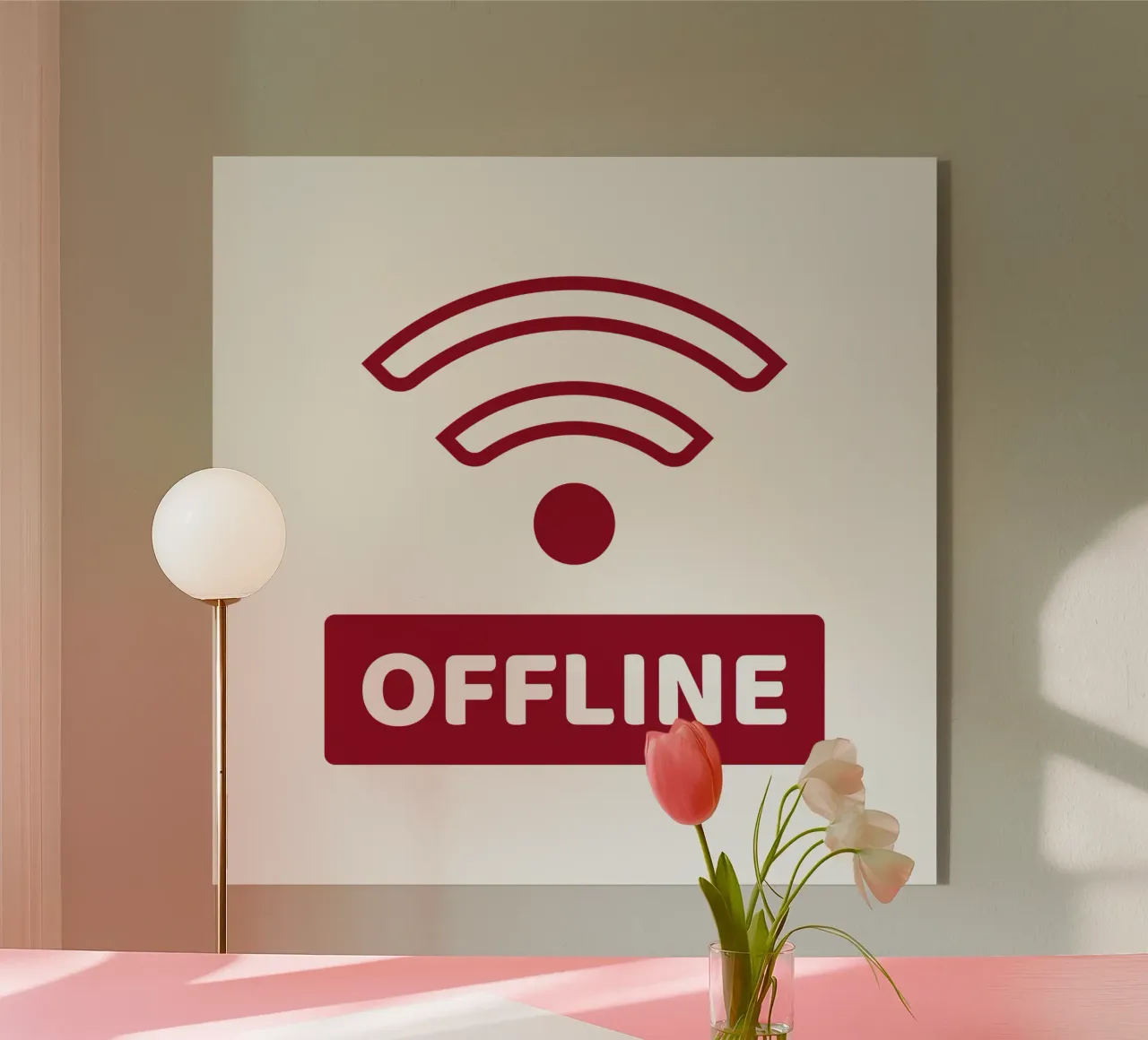 Offline - No Wifi plexiglass da Black Sign Artwork