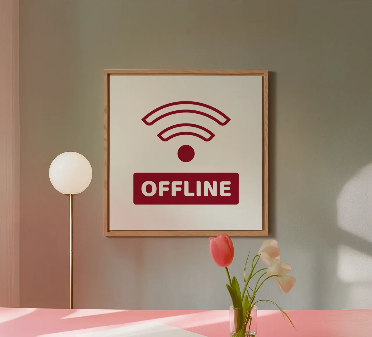 Offline - No Wifi alluminio dibond da Black Sign Artwork