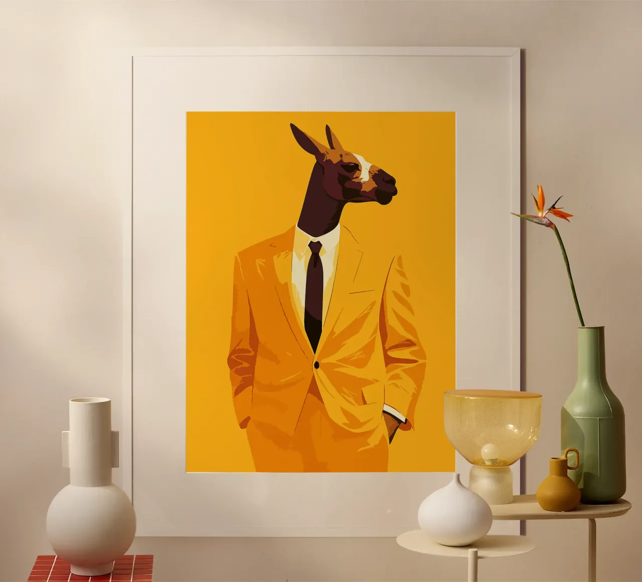 cravatta per abito di lama, animale da cerimonia poster con telaio in alluminio da Franziska Richter