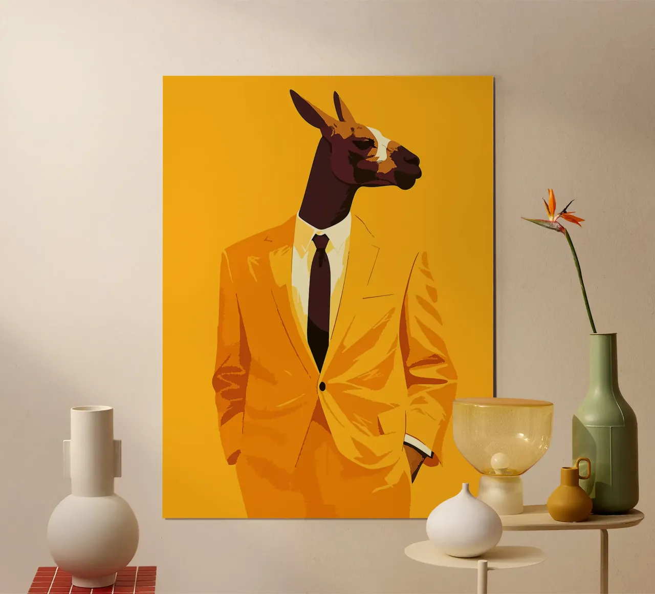 cravatta per abito di lama, animale da cerimonia poster con telaio in alluminio da Franziska Richter