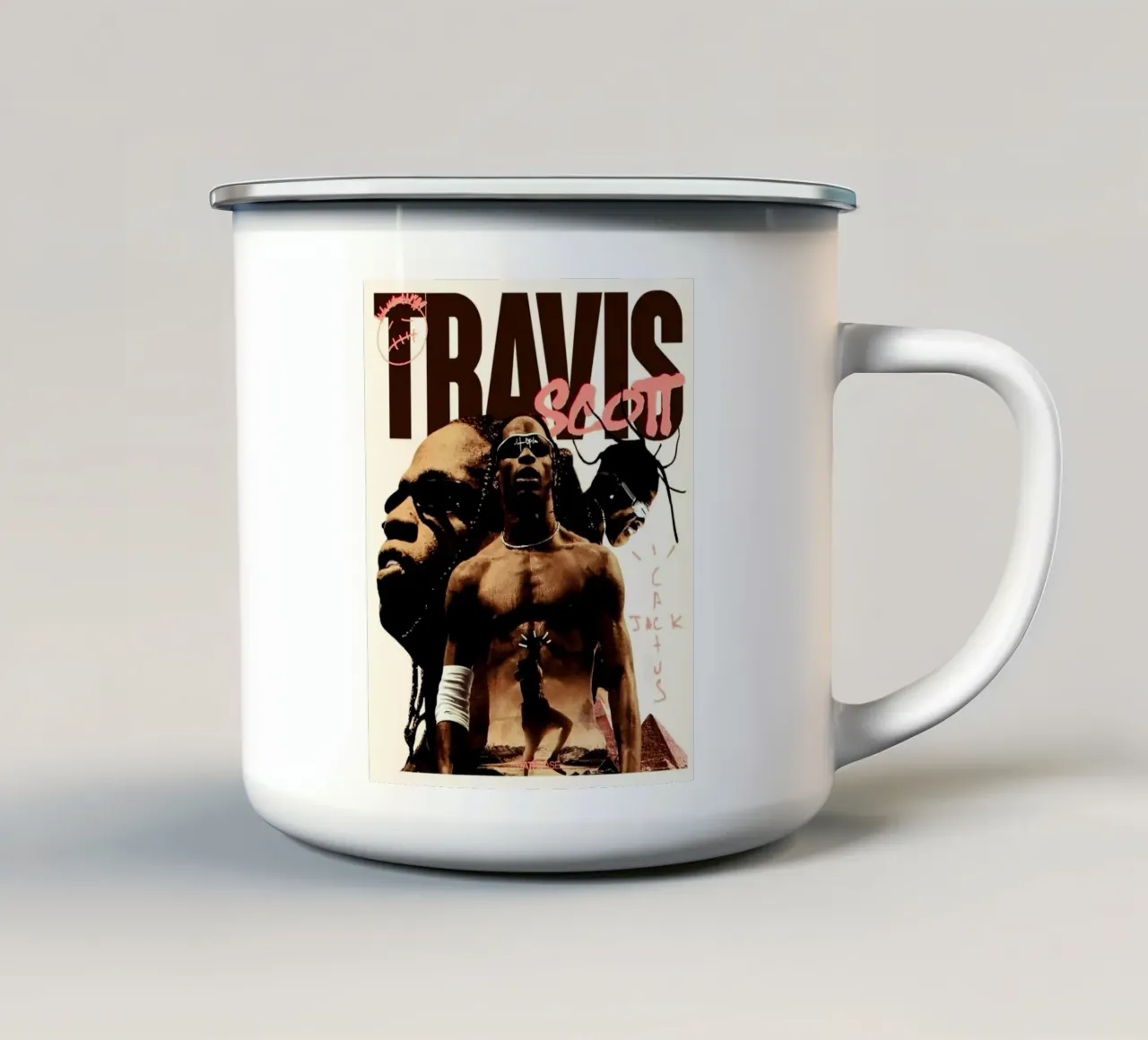 Travis Scott hip-hop tazza in smalto da Lembayung art