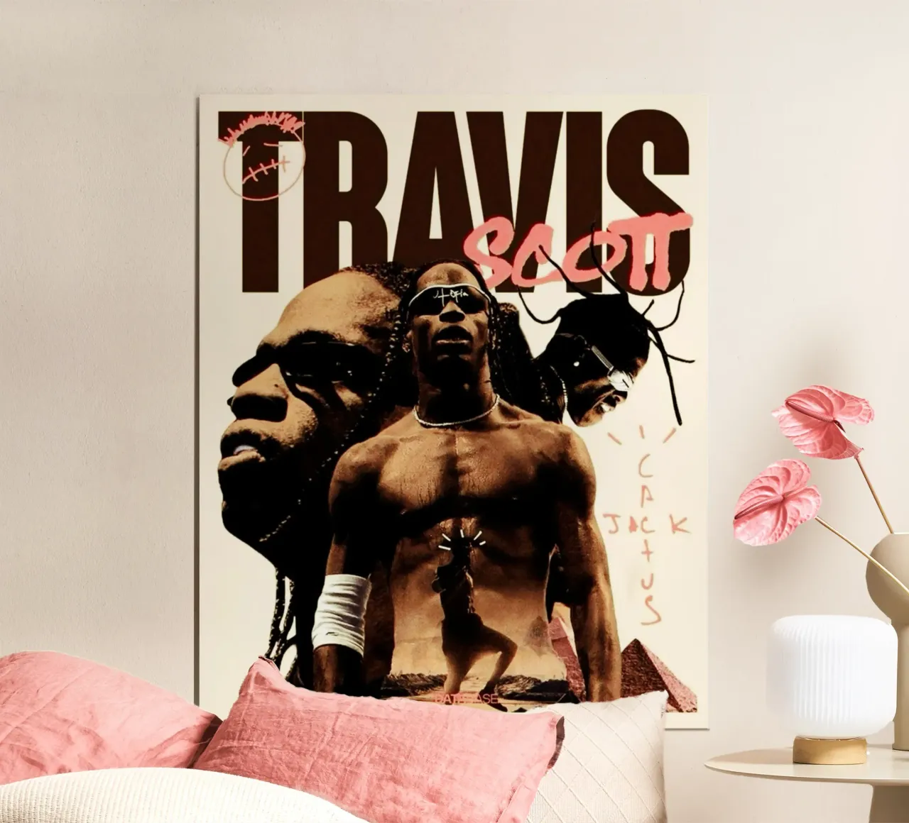 Travis Scott hip-hop poster con telaio in alluminio da Lembayung art