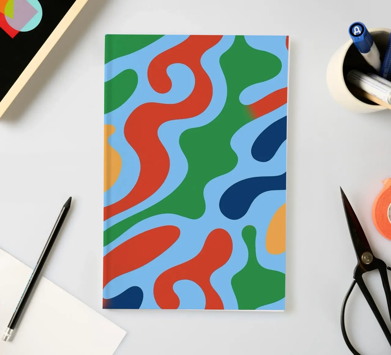 abstract line wave contour drawing notebook by klicins