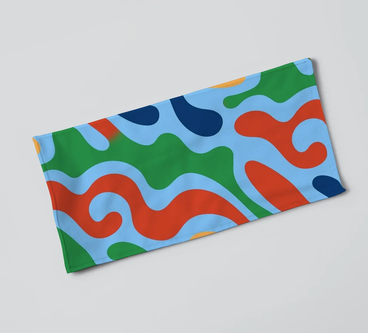 abstract line wave contour drawing towel by klicins