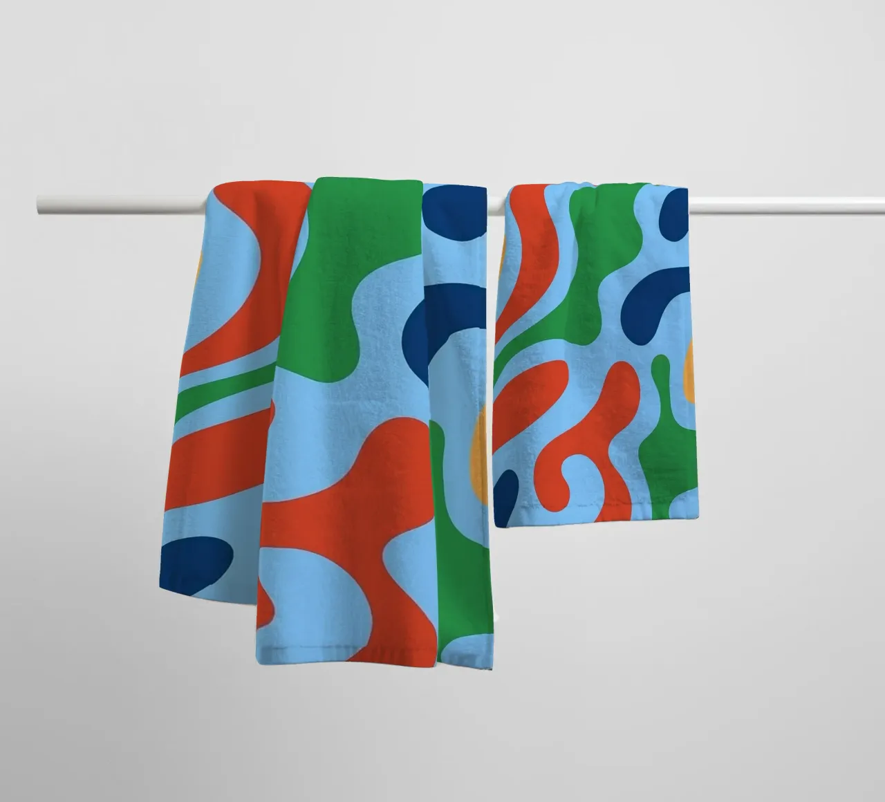 abstract line wave contour drawing towel by klicins