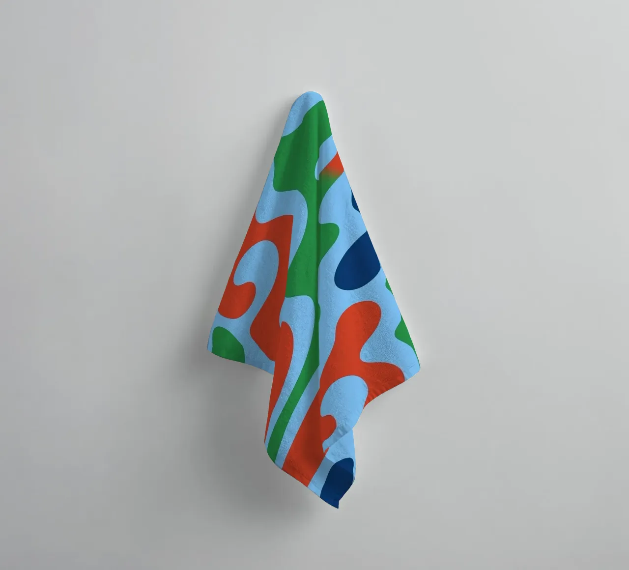 abstract line wave contour drawing towel by klicins