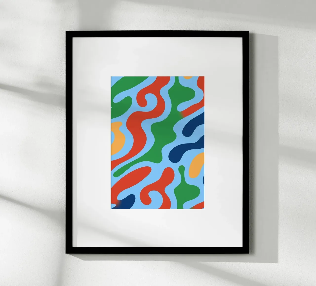 abstract line wave contour drawing poster with aluminum frame by klicins