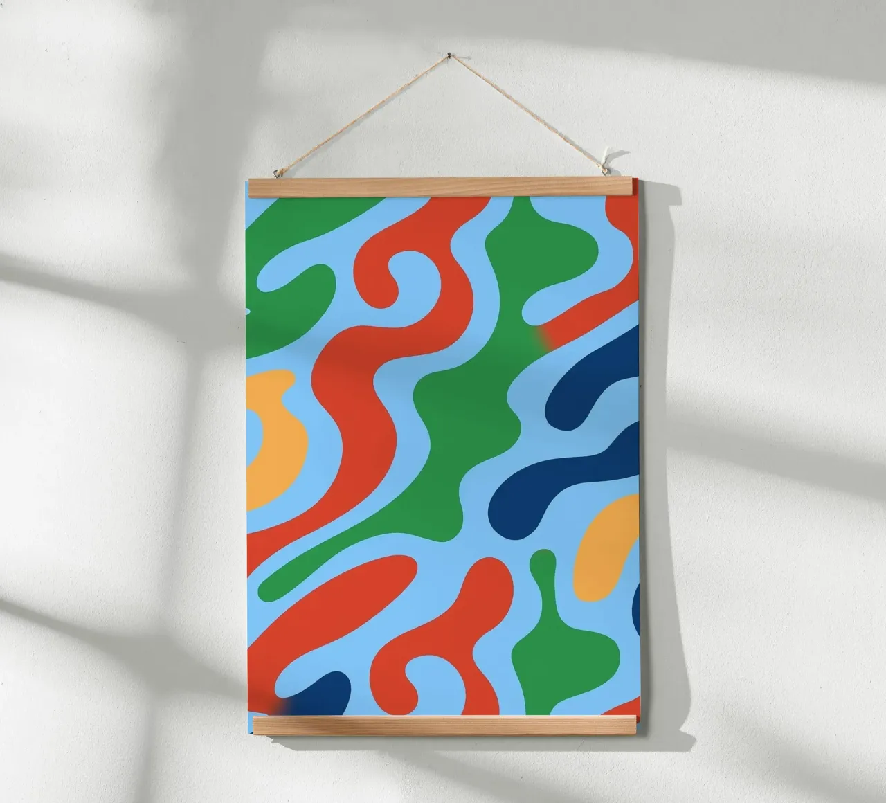 abstract line wave contour drawing poster with aluminum frame by klicins