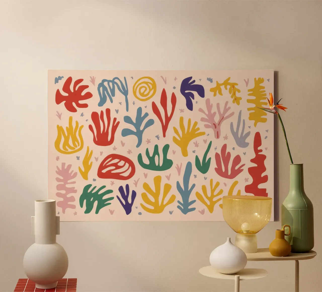Maraoui Style Leaf Joy tela con Cornice a cassetta da Lyra Glaze