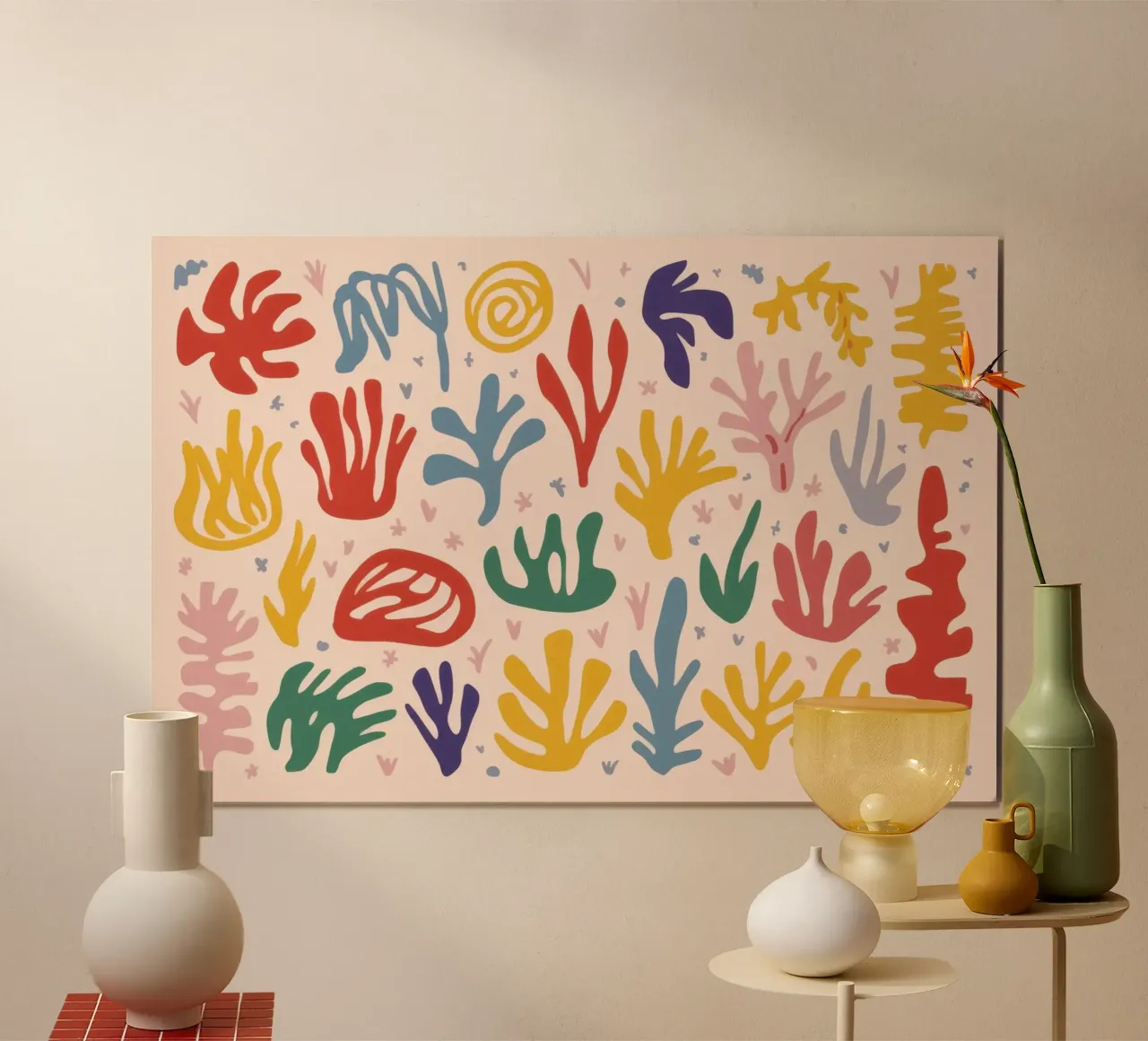 Maraoui Style Leaf Joy poster con telaio in legno da Lyra Glaze