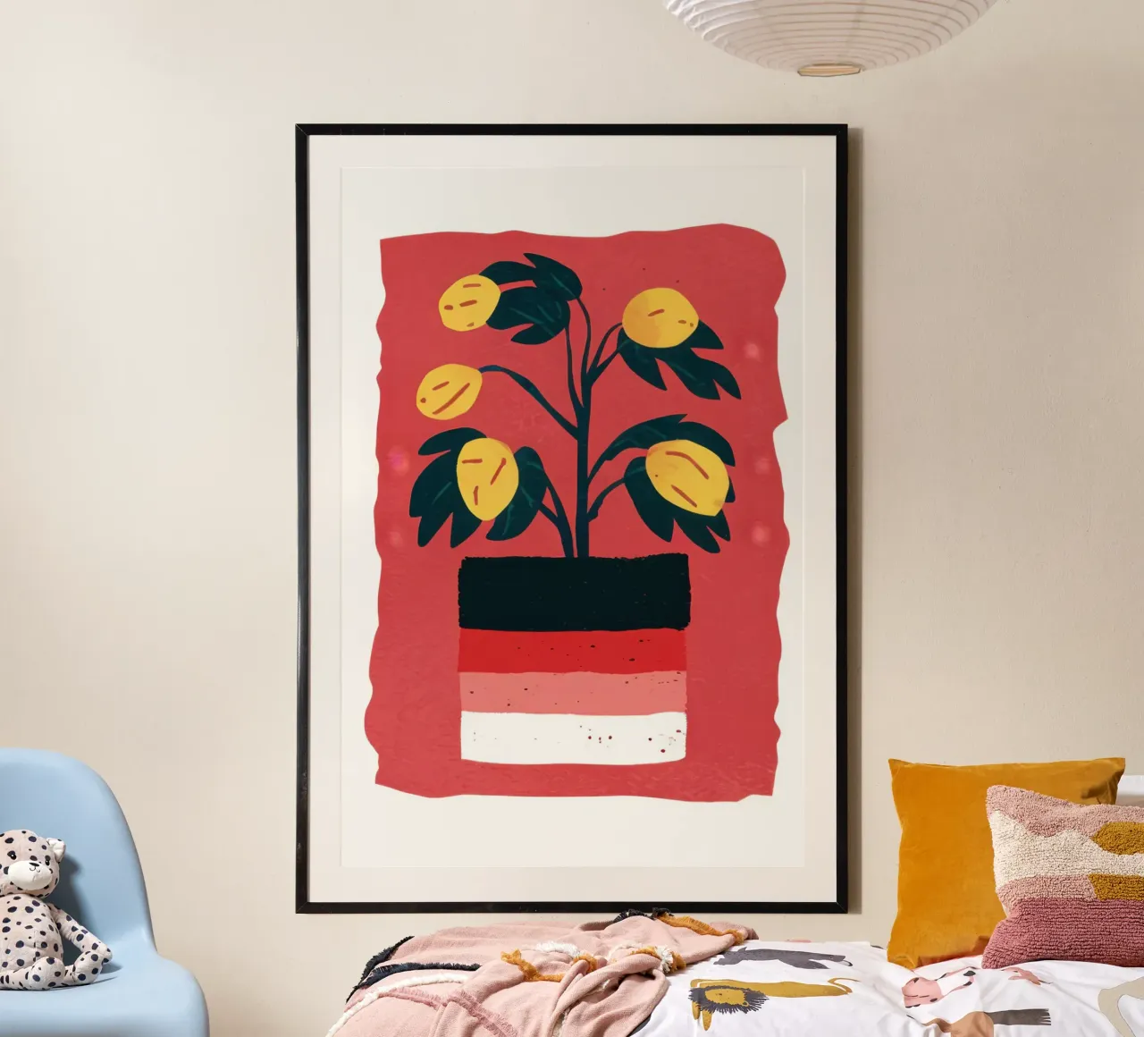 Albero di limoni in vaso poster con telaio in alluminio da Bruce Juice