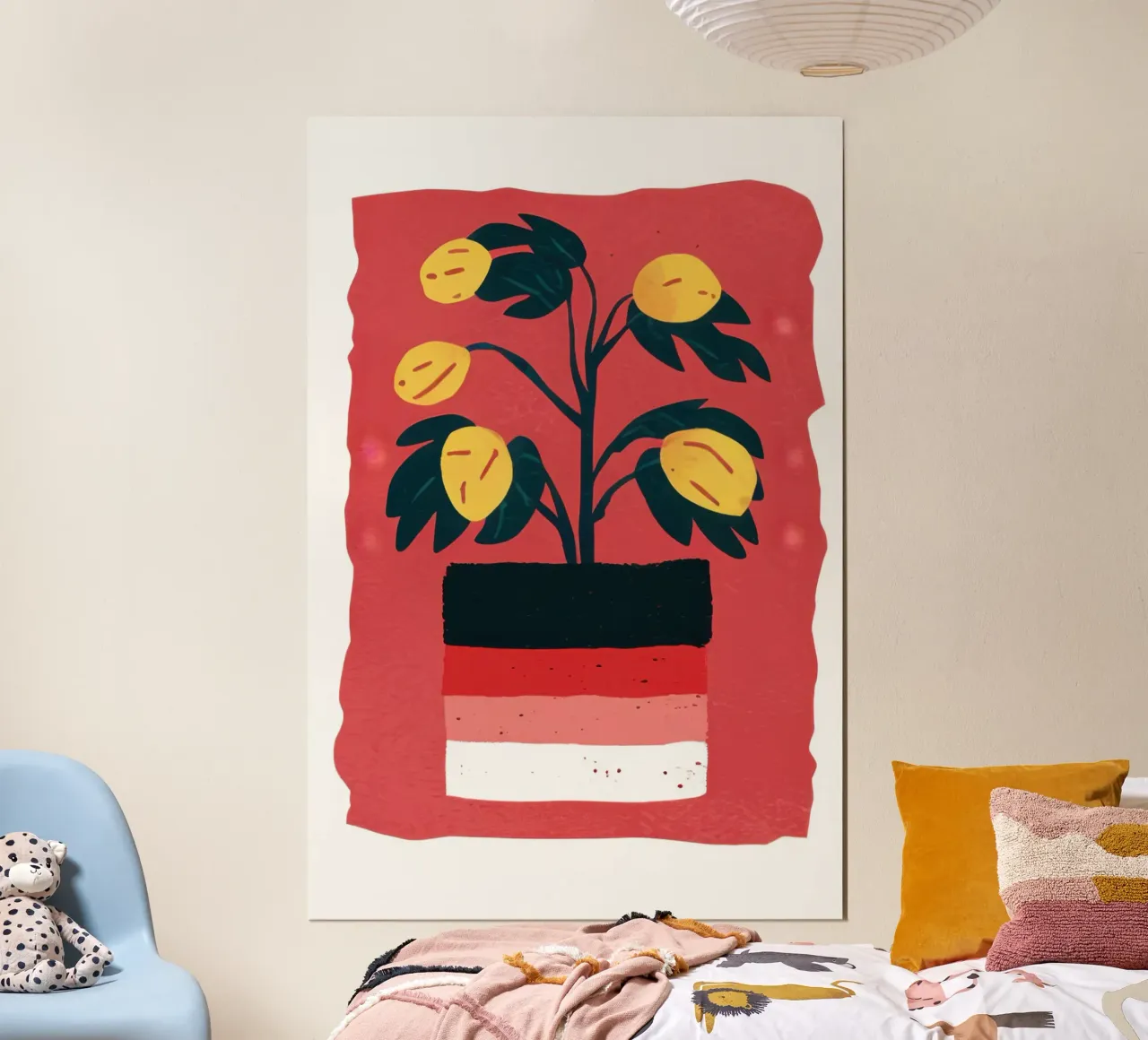 Albero di limoni in vaso poster con telaio in alluminio da Bruce Juice