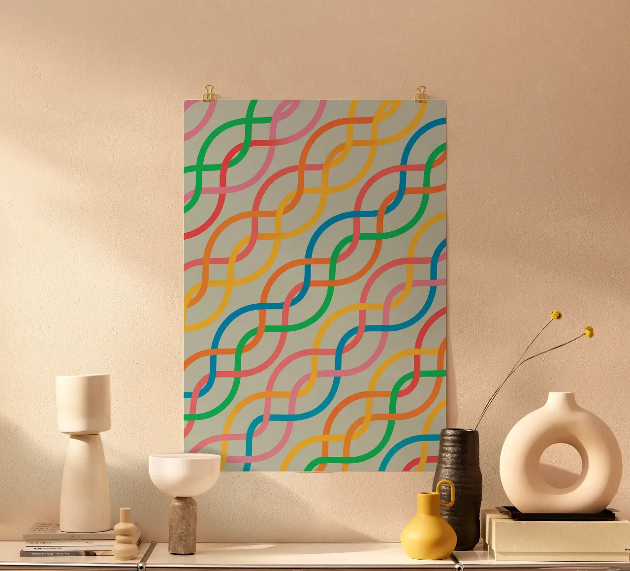abstract line webbing sloping drawing poster by klicins