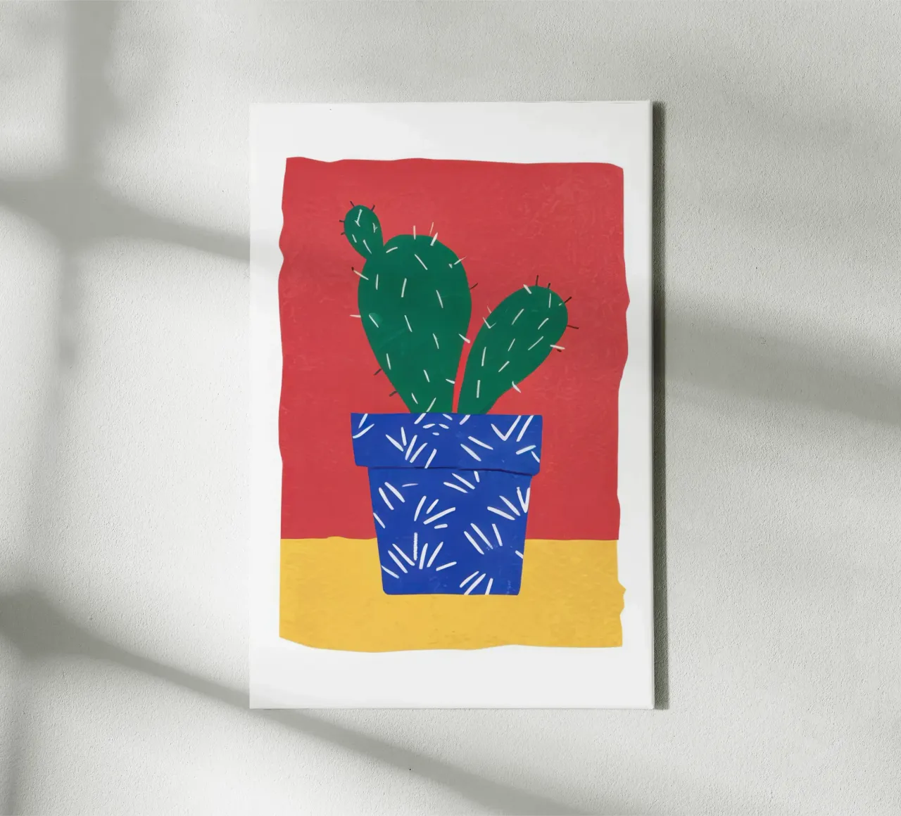 Cactus stilleven met structuur canvas met Baklijst van Bruce Juice