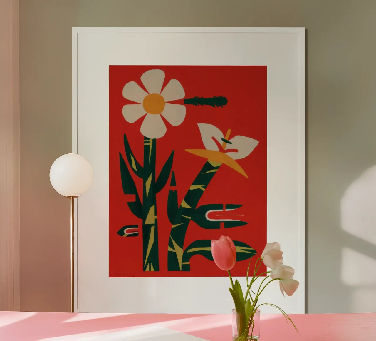Armonia del giardino cremisi poster con telaio in alluminio da Autumn Season